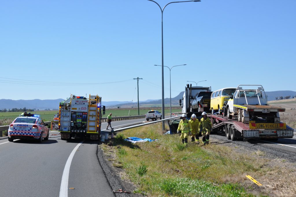 The scene of a double fatality at the notorious Eight Mile intersection just north of Warwick.